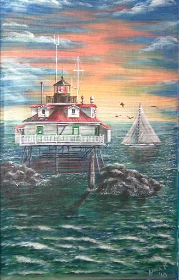 Window Screen Painting of Thomas Point Shoal