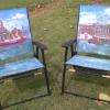 Folding painted lawn chairs